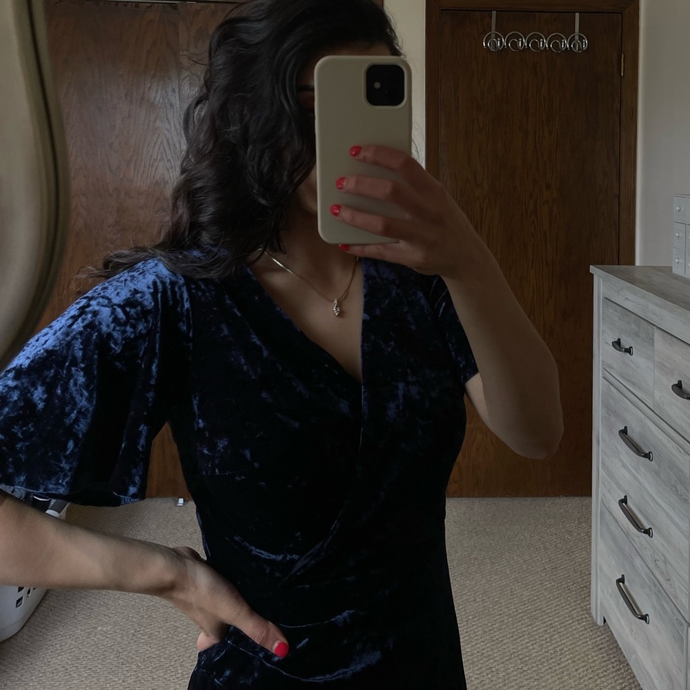 Ralph Lauren Velvet Navy Blue Dress